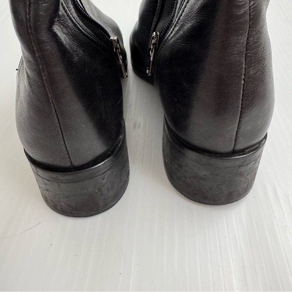 Fabianelli made in Italy tall black leather riding Elegant Black Heeled Boots - Picture 6 of 10